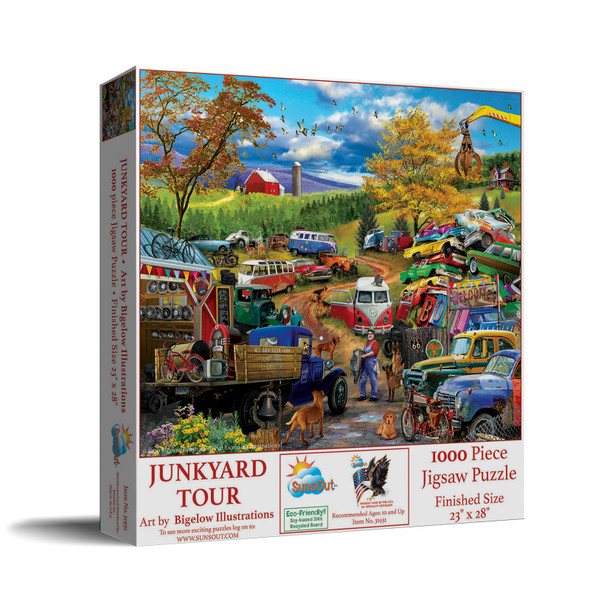 SUNSOUT INC - Junk Yard Tour - 1000 pc Jigsaw Puzzle by Artist: Bigelow Illustrations - Finished Size 23" x 28" - MPN# 31931
