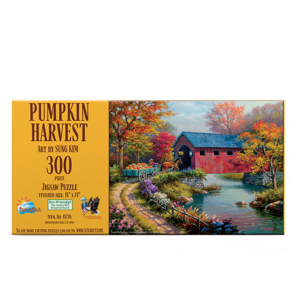 SUNSOUT INC - Pumpkin Harvest - 300 pc Jigsaw Puzzle by Artist: Sung Kim - Finished Size 18" x 24" Halloween - MPN# 41776
