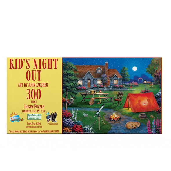SUNSOUT INC - Kids Night Out - 300 pc Jigsaw Puzzle by Artist: John Zaccheo - Finished Size 18" x 24" - MPN# 62166