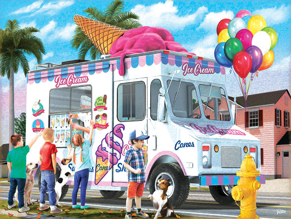 SUNSOUT INC - Ice Cream Cones - 300 pc Jigsaw Puzzle by Artist: Rafael Trujillo - Finished Size 18" x 24" - MPN# 42315