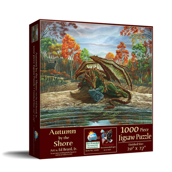 SUNSOUT INC - Autumn by the Shore - 1000 pc Jigsaw Puzzle by Artist: Ed Beard Jr - Finished Size 20" x 27" - MPN# 20162