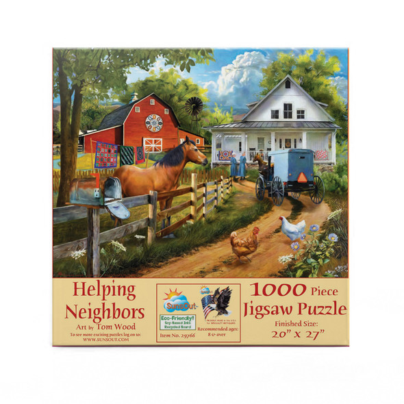 SUNSOUT INC - Helping Neighbors - 1000 pc Jigsaw Puzzle by Artist: Tom Wood - Finished Size 20" x 27" - MPN# 29766