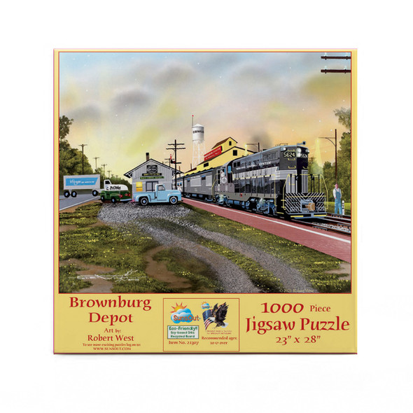 SUNSOUT INC - Brownsburg Depot - 1000 pc Jigsaw Puzzle by Artist: Robert West - Finished Size 23" x 28" - MPN# 21307