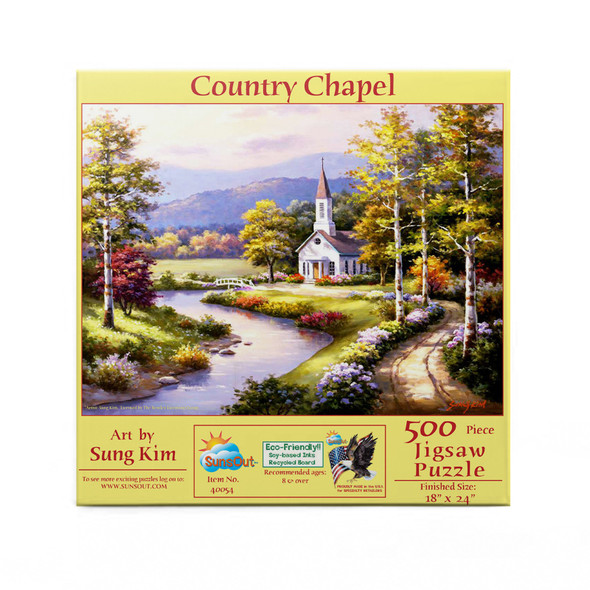 Country Chapel 500 pc Jigsaw Puzzle - SUNSOUT INC - # 40054