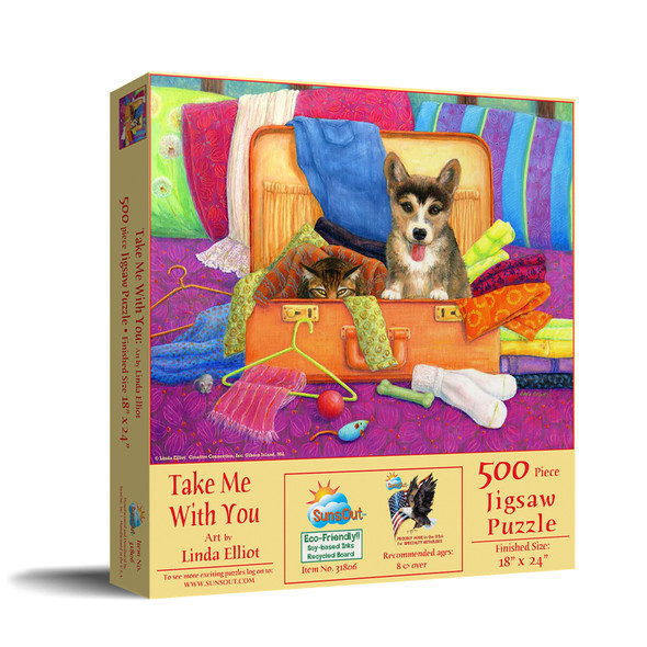 SUNSOUT INC - Take Me With You - 500 pc Jigsaw Puzzle by Artist: Linda Elliott - Finished Size 18" x 24" - MPN# 31806