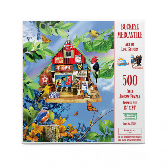SUNSOUT INC - Buckeye Mercantile - 500 pc Jigsaw Puzzle by Artist: Lori Schory - Finished Size 18" x 24" - MPN# 35209