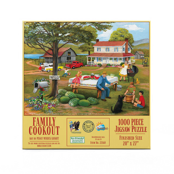 SUNSOUT INC - Family Cookout - 1000 pc Jigsaw Puzzle by Artist: Peggy Myrick Knight - Finished Size 20" x 27" - MPN# 22160