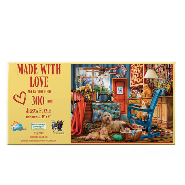 SUNSOUT INC - Made with Love - 300 pc Jigsaw Puzzle by Artist: Tom Wood - Finished Size 18" x 24" - MPN# 29809
