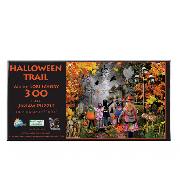 SUNSOUT INC - Halloween Trail - 300 pc Jigsaw Puzzle by Artist: Lori Schory - Finished Size 18" x 24" Halloween - MPN# 35266 SUNSOUT INC - Halloween Trail - 300 pc Jigsaw Puzzle by Artist: Lori Schory - Finished Size 18" x 24" Halloween - MPN# 35266