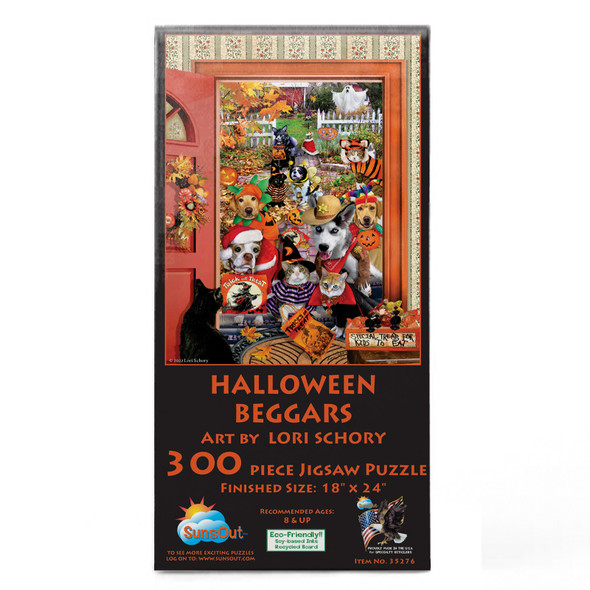 SUNSOUT INC - Halloween Beggars - 300 pc Jigsaw Puzzle by Artist: Lori Schory - Finished Size 18" x 24" Halloween - MPN# 35276