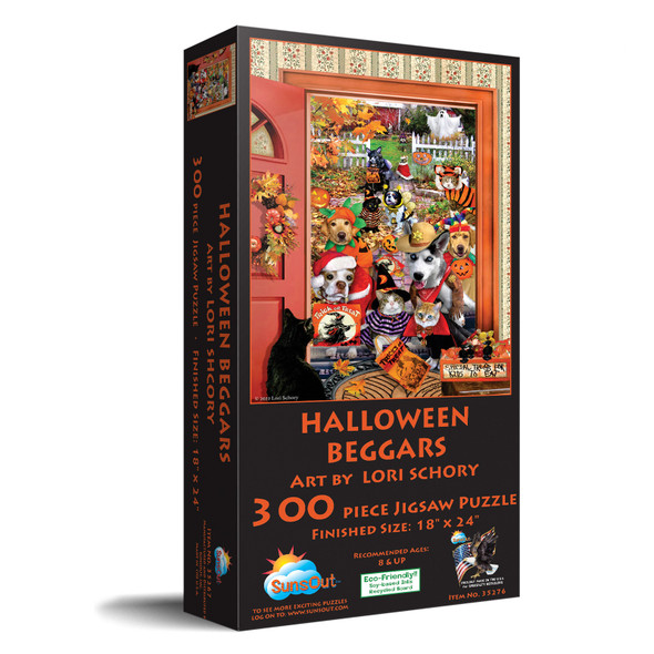 SUNSOUT INC - Halloween Beggars - 300 pc Jigsaw Puzzle by Artist: Lori Schory - Finished Size 18" x 24" Halloween - MPN# 35276