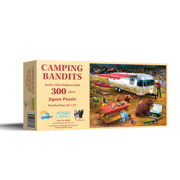 SUNSOUT INC - Camping Bandits - 300 pc Jigsaw Puzzle by Artist: Chris Dobrowolski - Finished Size 18" x 24" - MPN# 46030