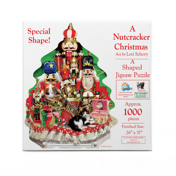 SUNSOUT INC - A Nutcracker Christmas - 1000 pc Special Shape Jigsaw Puzzle by Artist: Lori Schory - Finished Size 26" x 37" Christmas - MPN# 97106