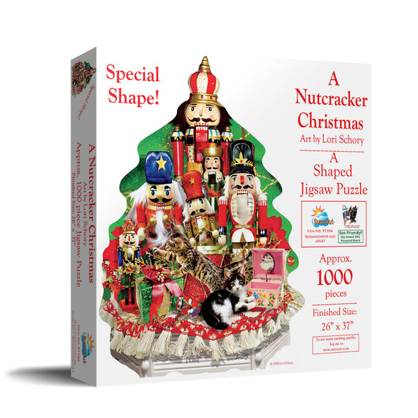SUNSOUT INC - A Nutcracker Christmas - 1000 pc Special Shape Jigsaw Puzzle by Artist: Lori Schory - Finished Size 26" x 37" Christmas - MPN# 97106