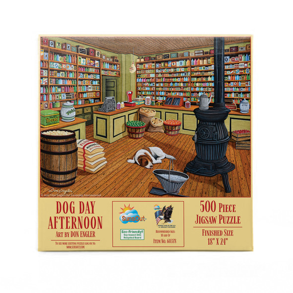 SUNSOUT INC - Dog Day Afternoon - 500 pc Jigsaw Puzzle by Artist: Don Engler - Finished Size 18" x 24" - MPN# 60378