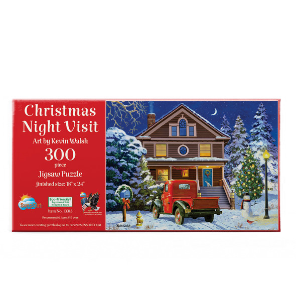 SUNSOUT INC - Christmas Night Visit - 300 pc Jigsaw Puzzle by Artist: Kevin Walsh - Finished Size 18" x 24" Christmas - MPN# 13313