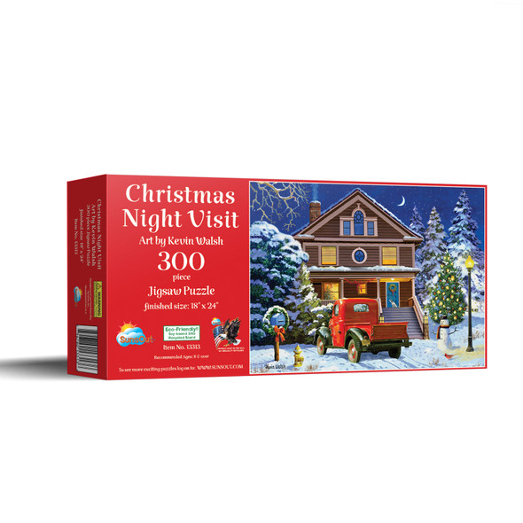 SUNSOUT INC - Christmas Night Visit - 300 pc Jigsaw Puzzle by Artist: Kevin Walsh - Finished Size 18" x 24" Christmas - MPN# 13313