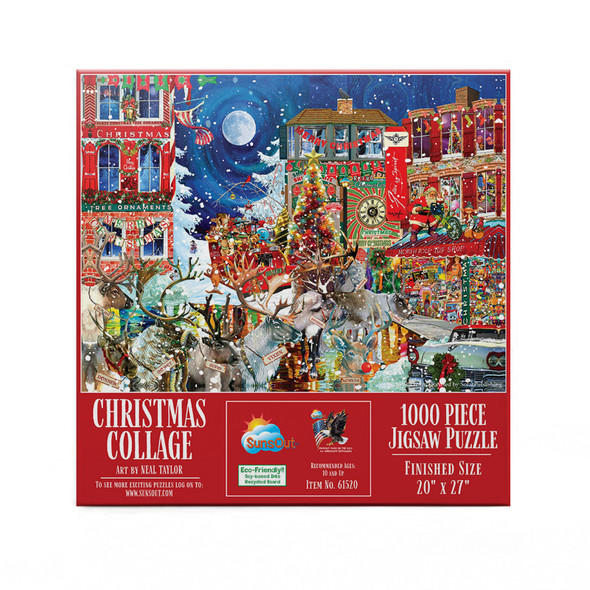 SUNSOUT INC - Christmas Collage - 1000 pc Jigsaw Puzzle by Artist: Neal Taylor - Finished Size 20" x 27" Christmas - MPN# 61520