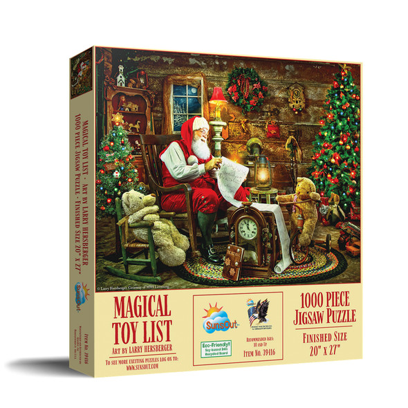 SUNSOUT INC - Magical Toy List - 1000 pc Jigsaw Puzzle by Artist: Larry Hersberger - Finished Size 20" x 27" Christmas - MPN# 39416