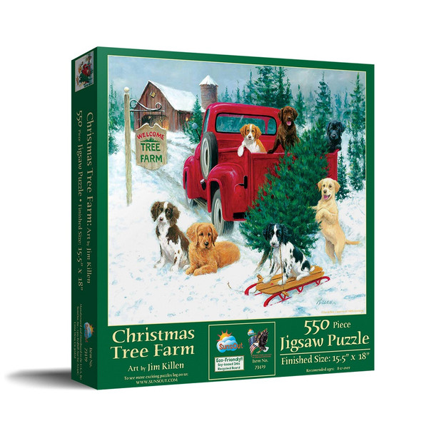 SUNSOUT INC - Christmas Tree Farm - 550 pc Jigsaw Puzzle by Artist: Jim Killen - Finished Size 15.5" x 18" Christmas - MPN# 73419