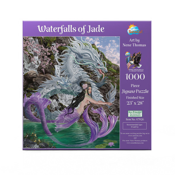 SUNSOUT INC - Waterfalls of Jade - 1000 pc Jigsaw Puzzle by Artist: Nene Thomas - Finished Size 19" x 30" Fantasy - MPN# 67826