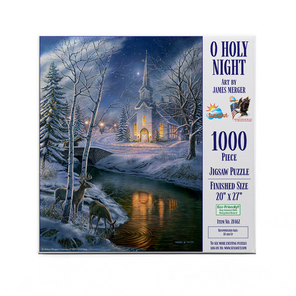 SUNSOUT INC - O Holy Night - 1000 pc Jigsaw Puzzle by Artist: James Meger - Finished Size 20" x 27" - MPN# 28462