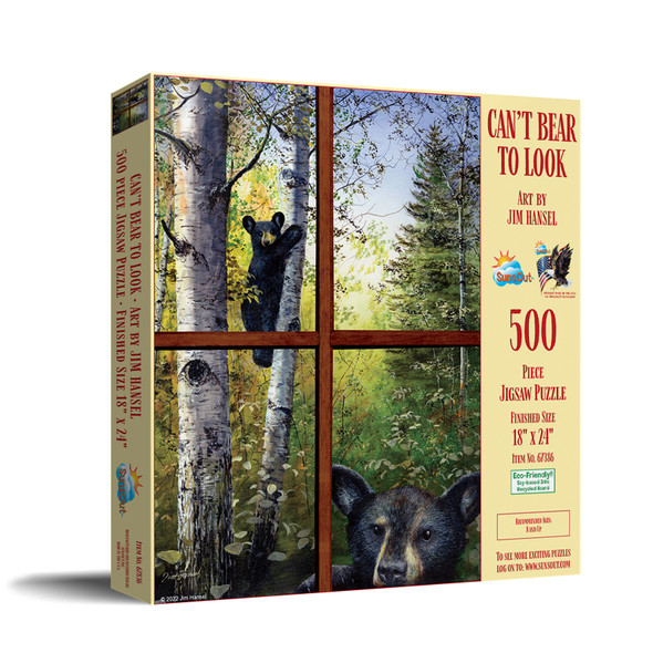 SUNSOUT INC - Can't Bear to Look - 500 pc Jigsaw Puzzle by Artist: Jim Hansel - Finished Size 18" x 24" - MPN# 67386