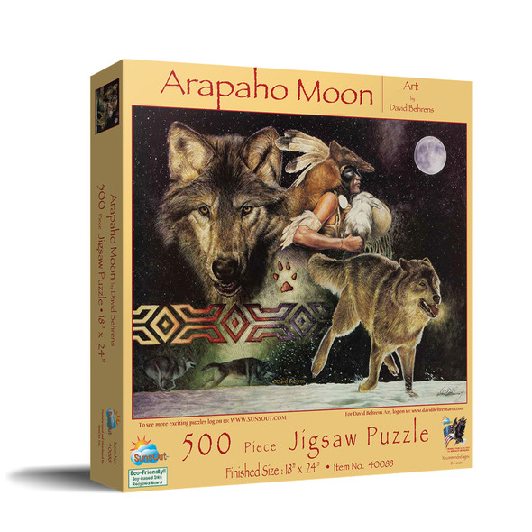 SUNSOUT INC - Arapaho Moon - 500 pc Jigsaw Puzzle by Artist: David Behrens - Finished Size 18" x 24" - MPN# 40088