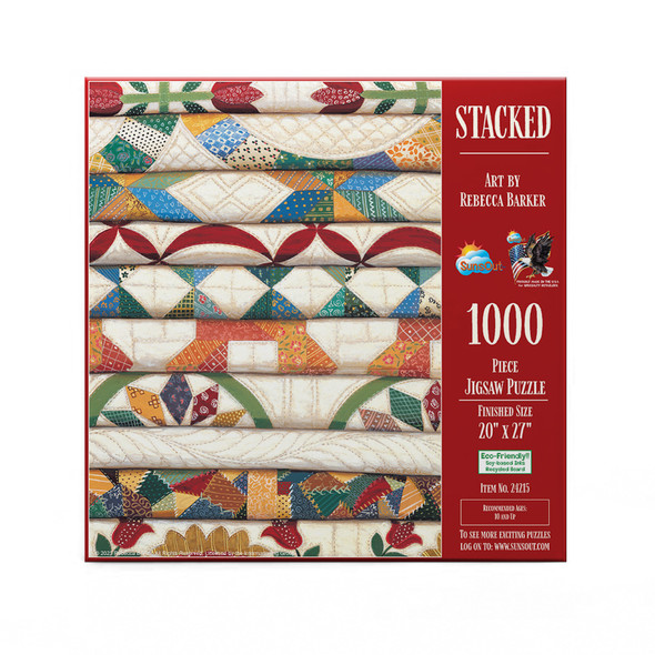 SUNSOUT INC - Stacked - 1000 pc Jigsaw Puzzle by Artist: Rebecca Barker - Finished Size 20" x 27" - MPN# 24215
