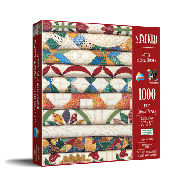 SUNSOUT INC - Stacked - 1000 pc Jigsaw Puzzle by Artist: Rebecca Barker - Finished Size 20" x 27" - MPN# 24215