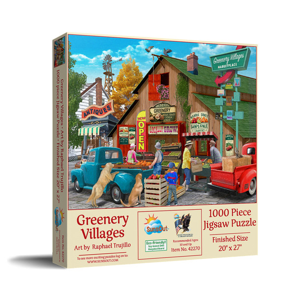 SUNSOUT INC - Greenery Villages - 1000 pc Jigsaw Puzzle by Artist: Rafael Trujillo - Finished Size 20" x 27" - MPN# 42270