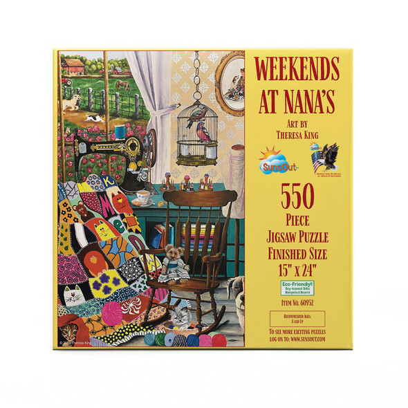 SUNSOUT INC - Weekends at Nana's - 550 pc Jigsaw Puzzle by Artist: Theresa King - Finished Size 15" x 24" - MPN# 60952