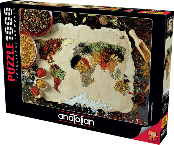 Anatolian Puzzle - Herbal World Map - 1000 pc Jigsaw Puzzle - # 1045