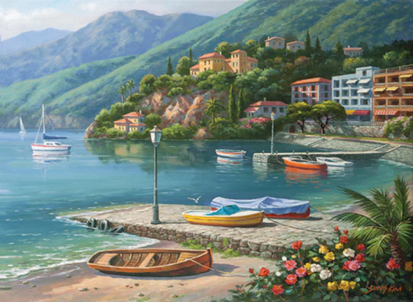 Anatolian Puzzle - Hillside Harbor Cove - 1000 pc Jigsaw Puzzle - # 1096