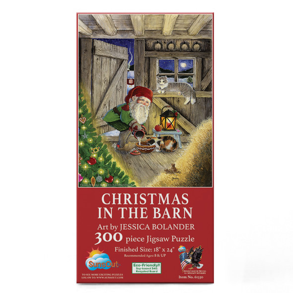 SUNSOUT INC - Christmas in the Barn - 300 pc Jigsaw Puzzle by Artist: Jessica Bolander - MPN# 61530