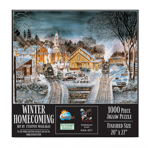 SUNSOUT INC - Winter Homecoming - 1000 pc Jigsaw Puzzle by Stanton Manlakas - Finished Size 20" x 27" - MPN# 60772