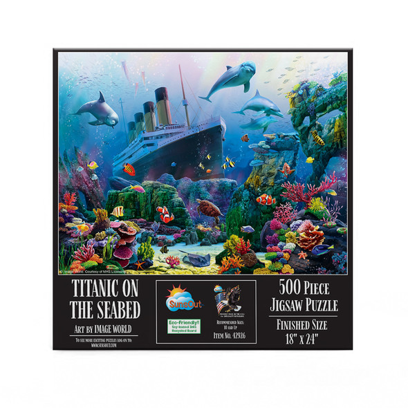 SUNSOUT INC - Titanic on the Sea Bed - 500 pc Jigsaw Puzzle by Artist: Image World - Finished Size 18" x 24" - MPN# 42926
