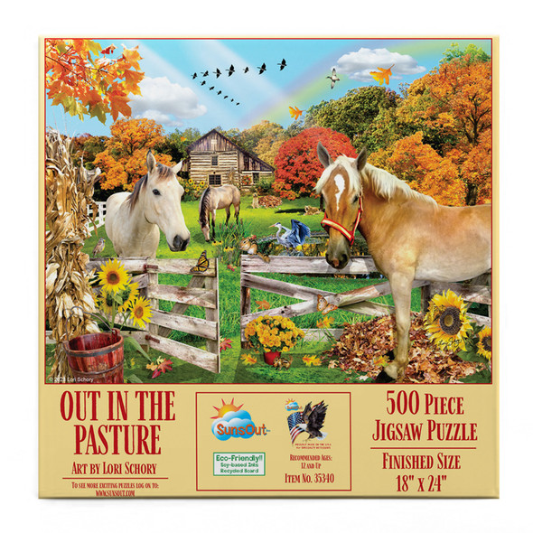 SUNSOUT INC - Out in the Pasture - 500 pc Jigsaw Puzzle by Artist: Lori Schory - MPN # 35340