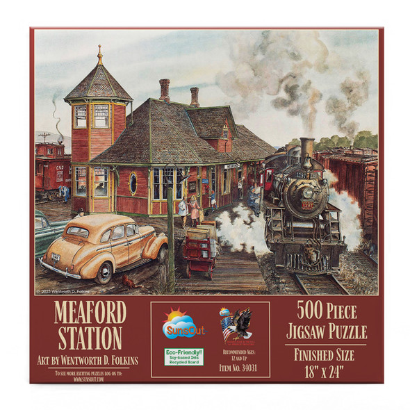 SUNSOUT INC - Medford Station - 500 pc Jigsaw Puzzle by Artist: Wentworth D. Folkins - MPN # 34031