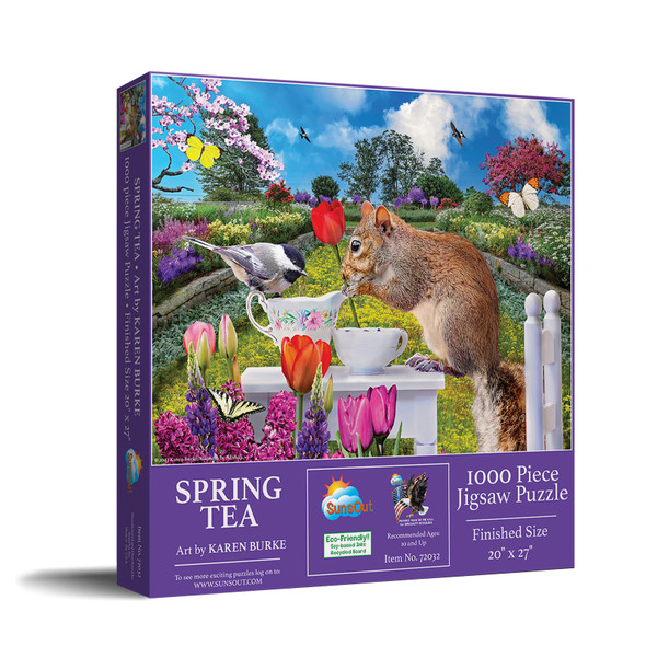 SUNSOUT INC - Spring Tea - 1000 pc Jigsaw Puzzle by Artist: Karen Burke - Finished Size 20" x 27" - MPN# 72032