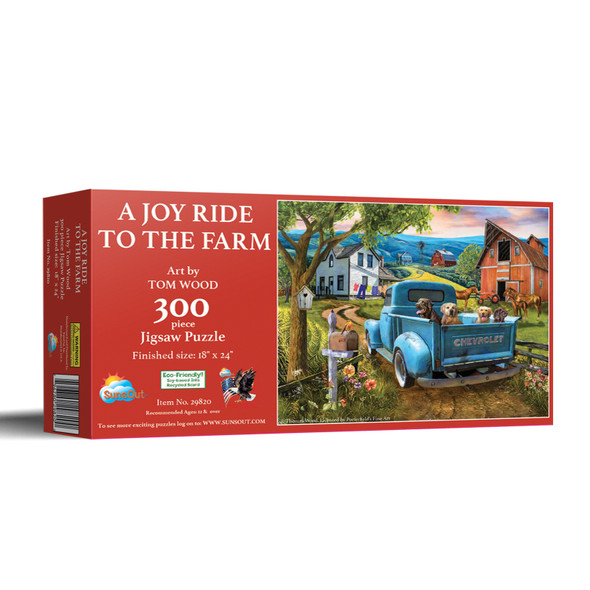 SUNSOUT INC - A Joy Ride to the Farm - 300 pc Jigsaw Puzzle by Artist: Tom Wood - MPN# 29820