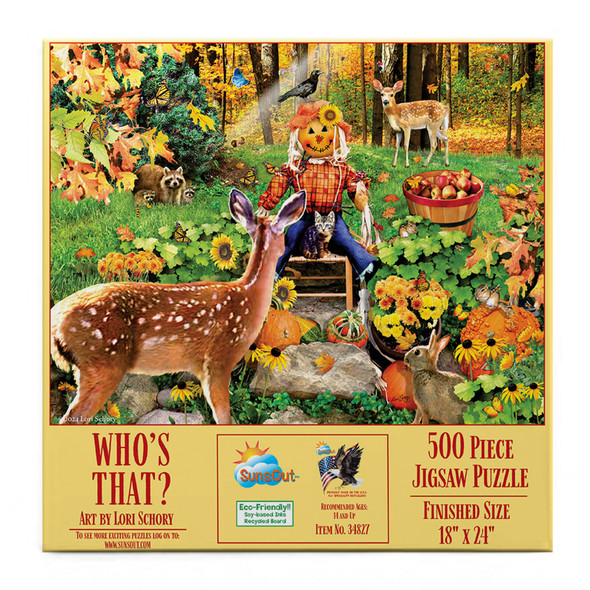 SUNSOUT INC - Whose That - 500 pc Jigsaw Puzzle by Artist: Lori Schory - Finished Size 18" x 24" - MPN# 34827