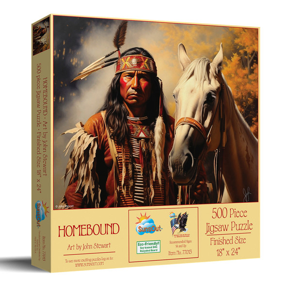 SUNSOUT INC - Homebound - 500 pc Jigsaw Puzzle by Artist: John Stewart - Finished Size 18" x 24" - MPN# 77013