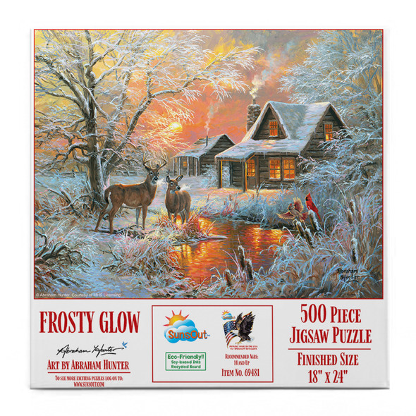 SUNSOUT INC - Frosty Glow - 500 pc Jigsaw Puzzle by Artist: Abraham Hunter - Finished Size 18" x 24" - MPN# 69481