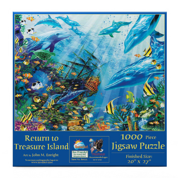 SUNSOUT INC - A Return to Treasure Island - 1000 pc Jigsaw Puzzle by Artist: John M. Enright - Finished Size 20" x 27" - MPN# 80122