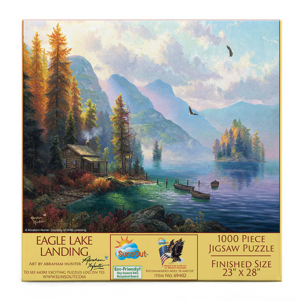 SUNSOUT INC - Eagle Lake Landing - 1000 pc Jigsaw Puzzle by Artist: Abraham Hunter - Finished Size 23" x 28" - MPN# 69402