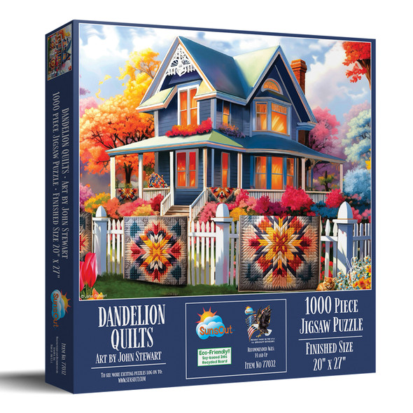 SUNSOUT INC - Dandelion Quilts - 1000 pc Jigsaw Puzzle by Artist: John Stewart - Finished Size 20" x 27" - MPN# 77032