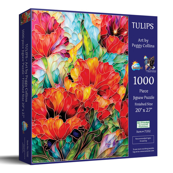 SUNSOUT INC - Tulips - 1000 pc Jigsaw Puzzle by Artist: Peggy Collins - Finished Size 20" x 27" - MPN# 71332