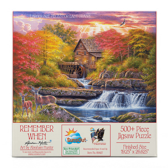 SUNSOUT INC - Remember When - 500 pc Large Piece Jigsaw Puzzle by Artist: Abraham Hunter - Finished Size 19.25" x 26.625" - MPN# 69407
