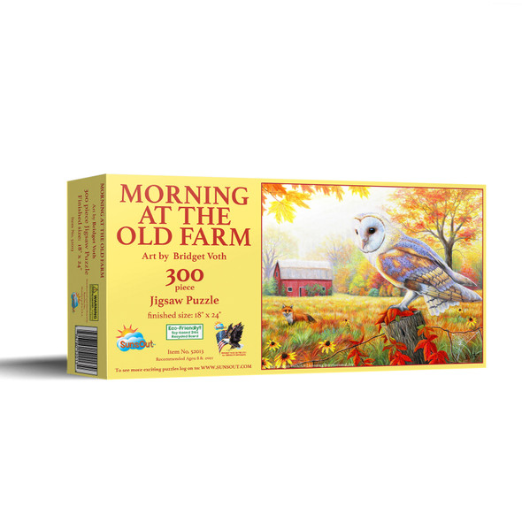 SUNSOUT INC - Morning at the Old Farm - 300 pc Jigsaw Puzzle by Artist: Bridget Voth - Finished Size 18" x 24" - MPN# 52013